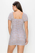 Load image into Gallery viewer, Ruched Floral Ruffled Bodycon Dress