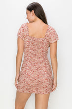 Load image into Gallery viewer, Ruched Floral Ruffled Bodycon Dress