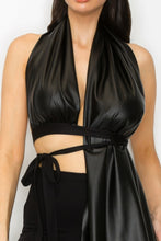 Load image into Gallery viewer, Faux Leather Top Pants Set