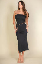 Load image into Gallery viewer, Solid Bodycon Split Hem Tube Dress