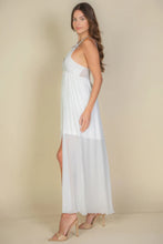 Load image into Gallery viewer, Plunge Neck Split Thigh Mesh Maxi Dress