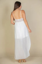 Load image into Gallery viewer, Plunge Neck Split Thigh Mesh Maxi Dress