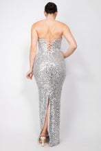 Load image into Gallery viewer, Sequin V-bar Crisscross Tube Dress