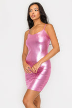 Load image into Gallery viewer, Scoop neck foil mini dress