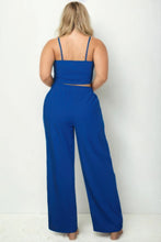 Load image into Gallery viewer, Plus Bustier Crop Cami Top &amp; Slant Pocket Straight Pants