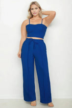 Load image into Gallery viewer, Plus Bustier Crop Cami Top &amp; Slant Pocket Straight Pants