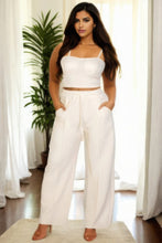 Load image into Gallery viewer, Plus Bustier Crop Cami Top &amp; Slant Pocket Straight Pants