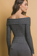 Load image into Gallery viewer, Ribbed bardot zip up long sleeve