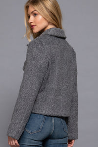 Long Slv Teddy Fleece Short Jacket