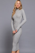 Load image into Gallery viewer, Long Sleeve High Neck Sweater Long Dress