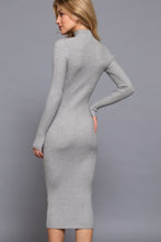 Load image into Gallery viewer, Long Sleeve High Neck Sweater Long Dress