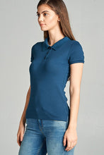 Load image into Gallery viewer, Ladies fashion plus size classic pique polo top