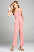 Load image into Gallery viewer, Ladies fashion tube top long wide leg rayon spandex jumpsuit