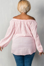 Load image into Gallery viewer, Ladies fashion plus size boho contemporary elastic off the shoulder top