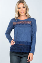 Load image into Gallery viewer, Boho lace-panel and hem top
