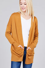 Load image into Gallery viewer, Ladies fashion long dolmen sleeve open front w/pocket sweater cardigan