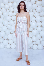 Load image into Gallery viewer, Cream Knotted Striped Jumpsuit