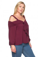 Load image into Gallery viewer, Front Bow Cold Shoulder Shirts