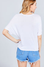 Load image into Gallery viewer, Short Dolman Sleeve V-neck W/button Detail Front Tie Rayon Spandex Cardigan