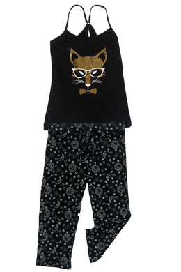 Knit Racerback Tank With Pants Set