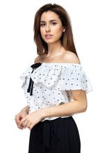 Load image into Gallery viewer, Splat Print Ruffle Cropped Shirt