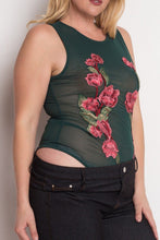 Load image into Gallery viewer, Floral Embroidery Mesh Bodysuit