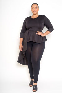 Plus Size Asymmetrical Plume Blouse