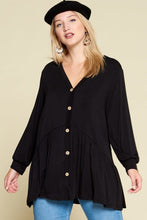 Load image into Gallery viewer, Plus Size Solid Heavy Rayon Modal Jersey Faux Button Up