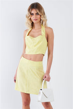 Load image into Gallery viewer, Smocked Crop Halter &amp; Chic Mini Skirt Set