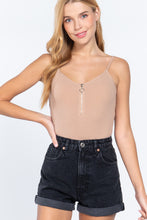 Load image into Gallery viewer, Front Zipper Rib Cami Bodysuit