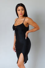 Load image into Gallery viewer, Spaghetti Ruched Bust Midi Dress