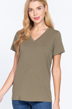 Load image into Gallery viewer, Short Sleeve V-neck Boxy Tee