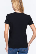 Load image into Gallery viewer, Short Sleeve V-neck Boxy Tee