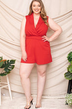Load image into Gallery viewer, Collared Neck Plus Size Romper