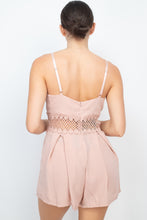 Load image into Gallery viewer, Pleated Lace-trim Romper