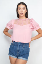 Load image into Gallery viewer, Dot Mesh Ruffled Sleeve Blouse