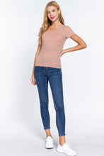 Load image into Gallery viewer, Short Sleeve V-neck Rib Top