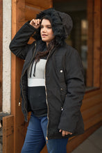 Load image into Gallery viewer, Plus Size Vegan Fur Double-sided Cotton Twill Parka &amp; Puffer Jacket
