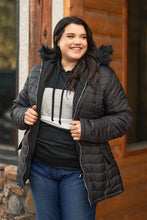 Load image into Gallery viewer, Plus Size Vegan Fur Double-sided Cotton Twill Parka &amp; Puffer Jacket