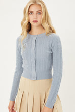 Load image into Gallery viewer, Buttoned Cable Knit Cardigan Long Sleeve Sweater