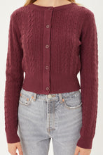 Load image into Gallery viewer, Buttoned Cable Knit Cardigan Long Sleeve Sweater