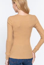 Load image into Gallery viewer, Long Slv V-neck Placket Thermal Top