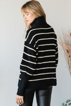 Load image into Gallery viewer, Heavy Knit Striped Turtle Neck Knit Sweater