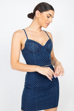 Load image into Gallery viewer, Stone Point Denim Cami Top &amp; Skirts Set