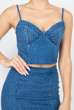 Load image into Gallery viewer, Stone Point Denim Cami Top &amp; Skirts Set