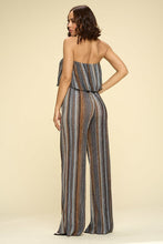 Load image into Gallery viewer, Womens Two Piece Set Flowy Strapless Crop Top, High Waist Palazzo Pants