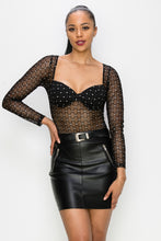 Load image into Gallery viewer, Diamond-patterned Sheer Bodysuit