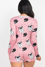 Load image into Gallery viewer, Sheep Print V-neck Button Romper