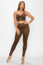 Load image into Gallery viewer, Embossed Snake Print Top And Leggings Set