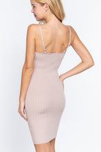Load image into Gallery viewer, Round Neck Cami Rib Sweater Dress
